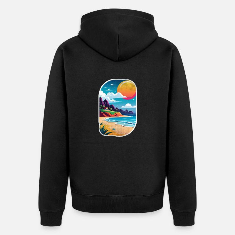 plage vacances soleil mer - Veste à capuche bio Premium Unisexe - noir