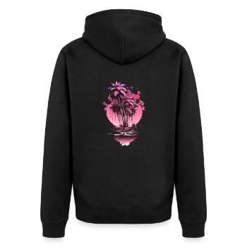 Vacation early summer late summer summer holiday holiday sea - Unisex Premium Organic Zip Hoodie - black - Back - Nico (187cm)
