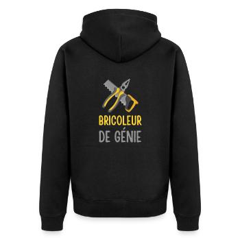 Le bricoleur de génie - Veste à capuche bio Premium Unisexe - noir - Dos - Nico (187cm)
