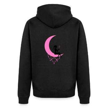 Fée Elfe Croissant de Lune Fantaisie - Veste à capuche bio Premium Unisexe - noir - Dos - Nico (187cm)