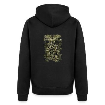 2024 magic logo middle - Unisex Premium Bio Zip Hoodie - Schwarz - Hinten - Nico (187cm)