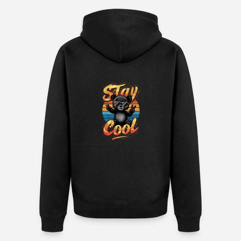 stay cool - ourson rigolo - ours - Veste à capuche bio Premium Unisexe - noir