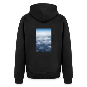 Cloud Formations and the alps near the Zugspitze - Unisex Premium Organic Zip Hoodie - black - Back - Nico (187cm)