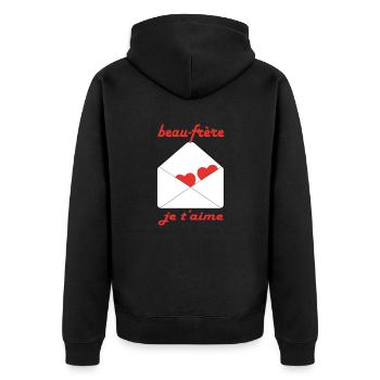 Brother-in-law I love you - Unisex Premium Organic Zip Hoodie - black - Back - Nico (187cm)