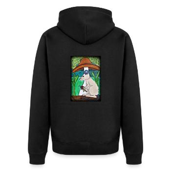 Souris avec des abeilles sous la pluie - Veste à capuche bio Premium Unisexe - noir - Dos - Nico (187cm)