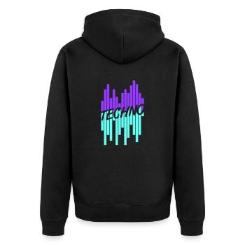 Techno Liebe Zitat Spruch Musik Party Feiern Logo - Unisex Premium Bio Zip Hoodie - Schwarz - Hinten - Nico (187cm)
