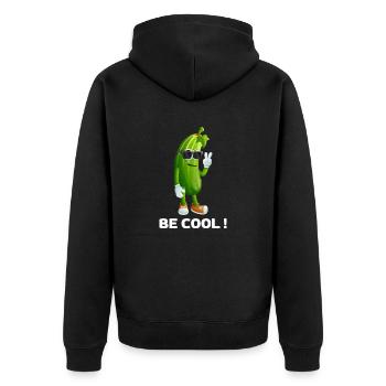 Cool Cucumber with Sunglasses - Unisex Premium Organic Zip Hoodie - black - Back - Nico (187cm)