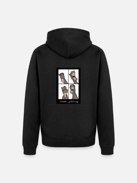 "Just joking" - Unisex Premium Bio Zip Hoodie - Schwarz
