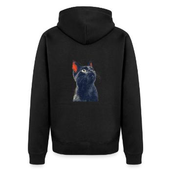 Chat noir - Veste à capuche bio Premium Unisexe - noir - Dos - Nico (187cm)