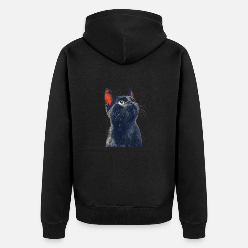 Chat noir - Veste à capuche bio Premium Unisexe - noir