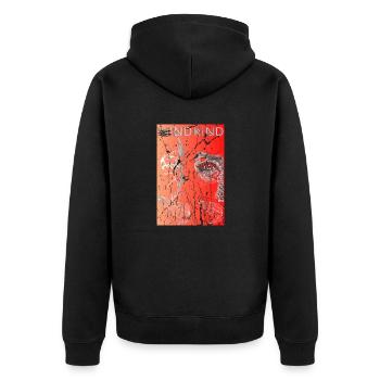 Surreal orange - Unisex Premium Organic Zip Hoodie - black - Back - Nico (187cm)