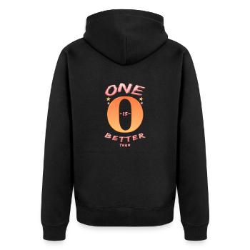 One is better than 0, développement personnel - Veste à capuche bio Premium Unisexe - noir - Dos - Nico (187cm)