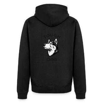 Loup balafré - Tough Dog Design - Veste à capuche bio Premium Unisexe - noir - Dos - Nico (187cm)