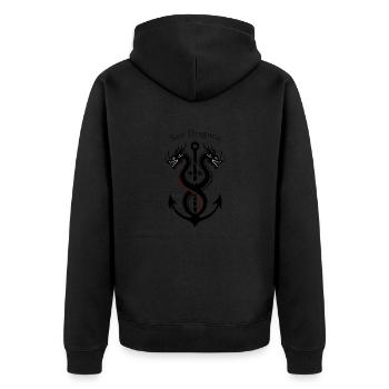 Ancre Nautique et Dragons -Sea dragons - Veste à capuche bio Premium Unisexe - noir - Dos - Nico (187cm)