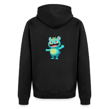 Forest Monster 0790892 - Unisex Premium Organic Zip Hoodie - black - Back - Nico (187cm)