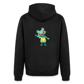 Forest Monster 0790894 - Unisex Premium Organic Zip Hoodie - black - Back - Nico (187cm)