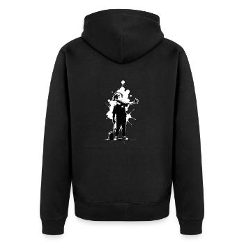 Street Art Girl 23251 - Unisex Premium Organic Zip Hoodie - black - Back - Nico (187cm)