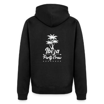 ibiza party crew - Unisex Premium Bio Zip Hoodie - Schwarz - Hinten - Nico (187cm)
