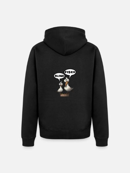 Blind Fisch Sprichwort Spruch - Unisex Premium Bio Zip Hoodie - Schwarz