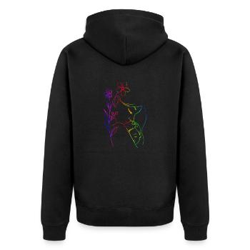 Mama liebt dich Mama Blumen Frauen Valentinstag - Unisex Premium Bio Zip Hoodie - Schwarz - Hinten - Nico (187cm)