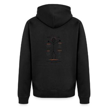Sofia liebt es, neue Welten zu entdecken - Unisex Premium Bio Zip Hoodie - Schwarz - Hinten - Nico (187cm)