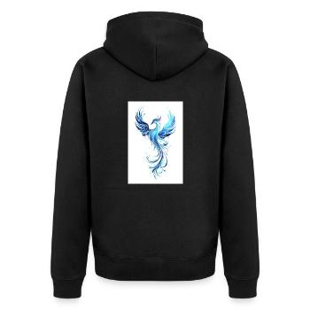 Phoenix of Renewal - Unisex Premium Organic Zip Hoodie - black - Back - Nico (187cm)