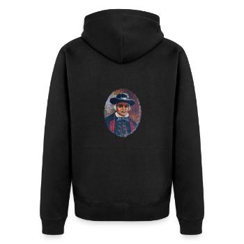 Black Forest Farmer - Unisex Premium Organic Zip Hoodie - black - Back - Nico (187cm)