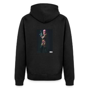 Lonely Bonnie - Unisex Premium Organic Zip Hoodie - black - Back - Nico (187cm)