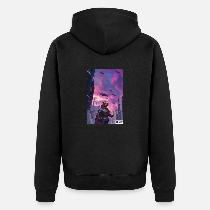 Chevalier teckel - Veste à capuche bio Premium Unisexe - noir