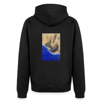 Échouage Mystique Collection : Résonance - Unisex Premium Organic Zip Hoodie - black - Back - Nico (187cm)