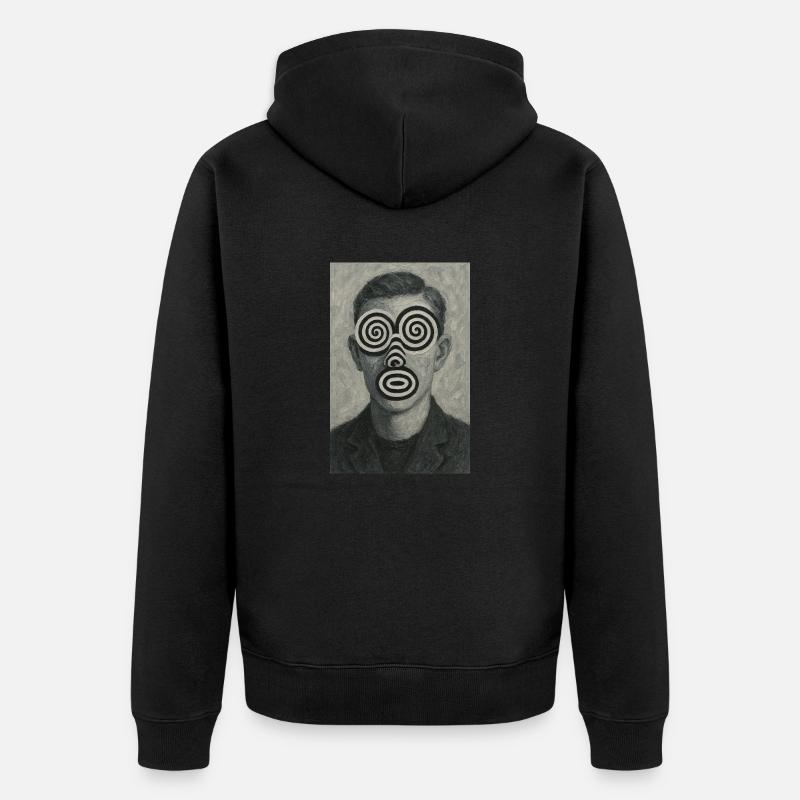Illusion d’optique du visage - Veste à capuche bio Premium Unisexe - noir