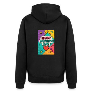 Alles Gute zum Muttertag Retro 90er Jahre Stil - Unisex Premium Bio Zip Hoodie - Schwarz - Hinten - Nico (187cm)