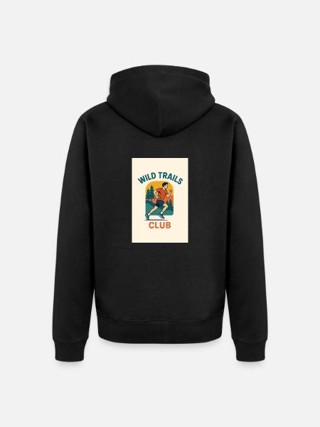 Wild Trails Club - Unisex Premium Bio Zip Hoodie - Schwarz