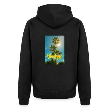 131B36D6 5B8C 4A40 ACAA 4577DE940DBF - Unisex Premium Organic Zip Hoodie - black - Back - Nico (187cm)