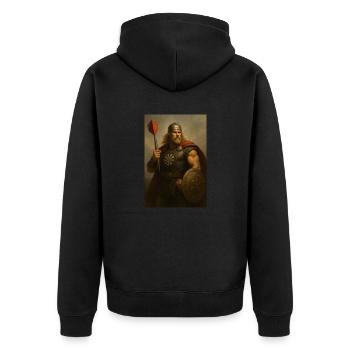 legendary darts warrior - Unisex Premium Organic Zip Hoodie - black - Back - Nico (187cm)