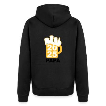Bier Liga Logo Maßkrug Vatertag 2025 Papa 1 - Unisex Premium Bio Zip Hoodie - Schwarz - Hinten - Nico (187cm)