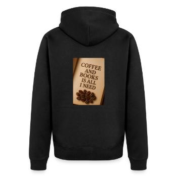 Un café et des livres sont tout ce dont j’ai besoin - Veste à capuche bio Premium Unisexe - noir - Dos - Nico (187cm)