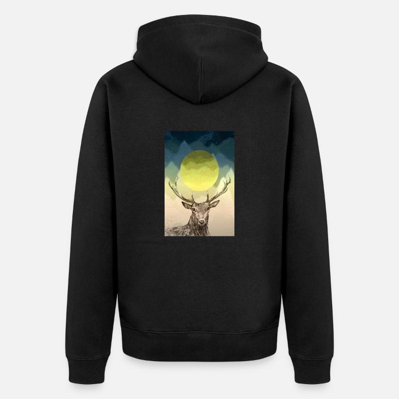 Cerf - Veste à capuche bio Premium Unisexe - noir