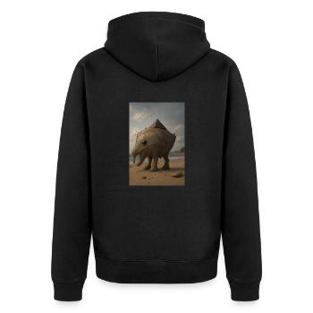 Ugly elephant - Unisex Premium Bio Zip Hoodie - Schwarz - Hinten - Nico (187cm)