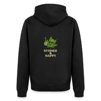 1 36 - Unisex Premium Bio Zip Hoodie - Schwarz - Hinten - Nico (187cm)