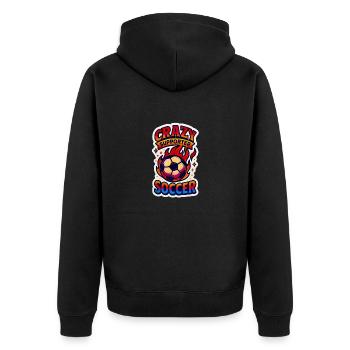 Blaze of Passion: United for the Game - Unisex Premium Organic Zip Hoodie - black - Back - Nico (187cm)