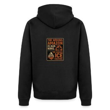 La mauvaise forêt brûle. Le mauvais lce est fondu - Veste à capuche bio Premium Unisexe - noir - Dos - Nico (187cm)