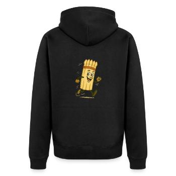 Spargel - Unisex Premium Bio Zip Hoodie - Schwarz - Hinten - Nico (187cm)