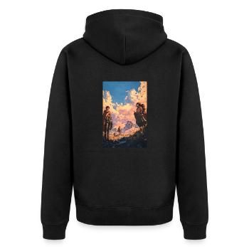 Début d’un voyage épique dans l’anime - Veste à capuche bio Premium Unisexe - noir - Dos - Nico (187cm)
