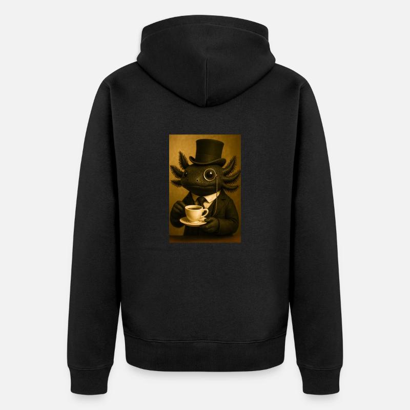 Raffiniertes Axolotl-Gebräu - Unisex Premium Bio Zip Hoodie - Schwarz
