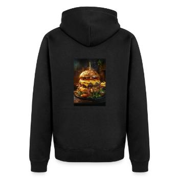 Epic Bacon Cheese Burger Stack - Veste à capuche bio Premium Unisexe - noir - Dos - Nico (187cm)