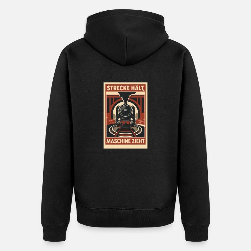 Railway Track Holds Machine Pulls - Unisex Premium Organic Zip Hoodie - black