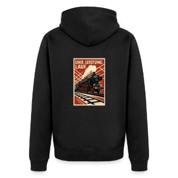 Railway Line Running Performance - Unisex Premium Organic Zip Hoodie - black - Back - Nico (187cm)