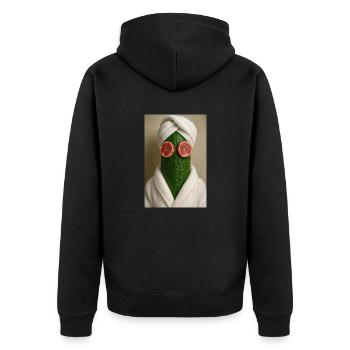 Cucumber Spa Day Gone Wrong - Unisex Premium Organic Zip Hoodie - black - Back - Nico (187cm)