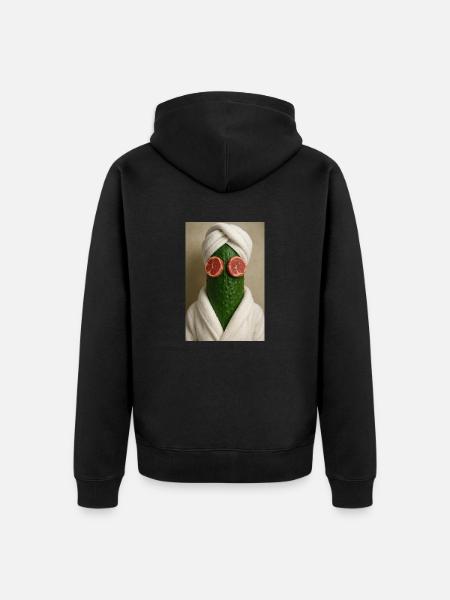 Cucumber Spa Day Gone Wrong - Unisex Premium Organic Zip Hoodie - black